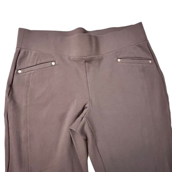 Anne Klein ~ Womens Tan Pull on pants ~ wide waistband ~ missing size tag - Picture 2 of 11